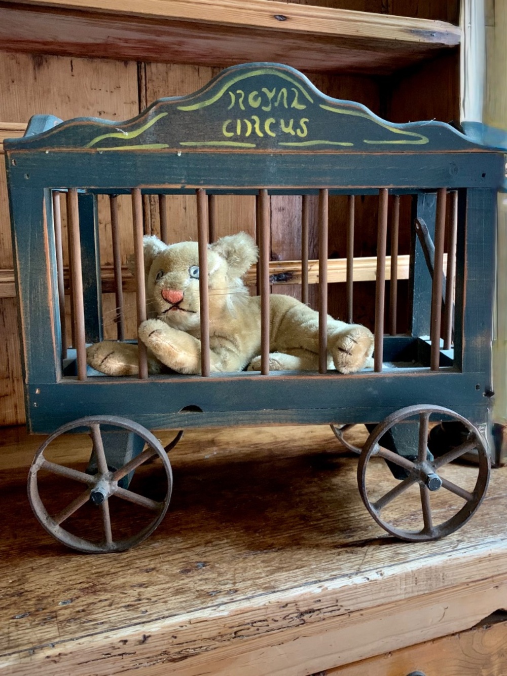Vintage Broyhill Royal Circus Wagon Cast Iron Wheels